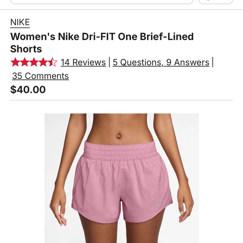 Nike Women's Athletic Pink Shorts